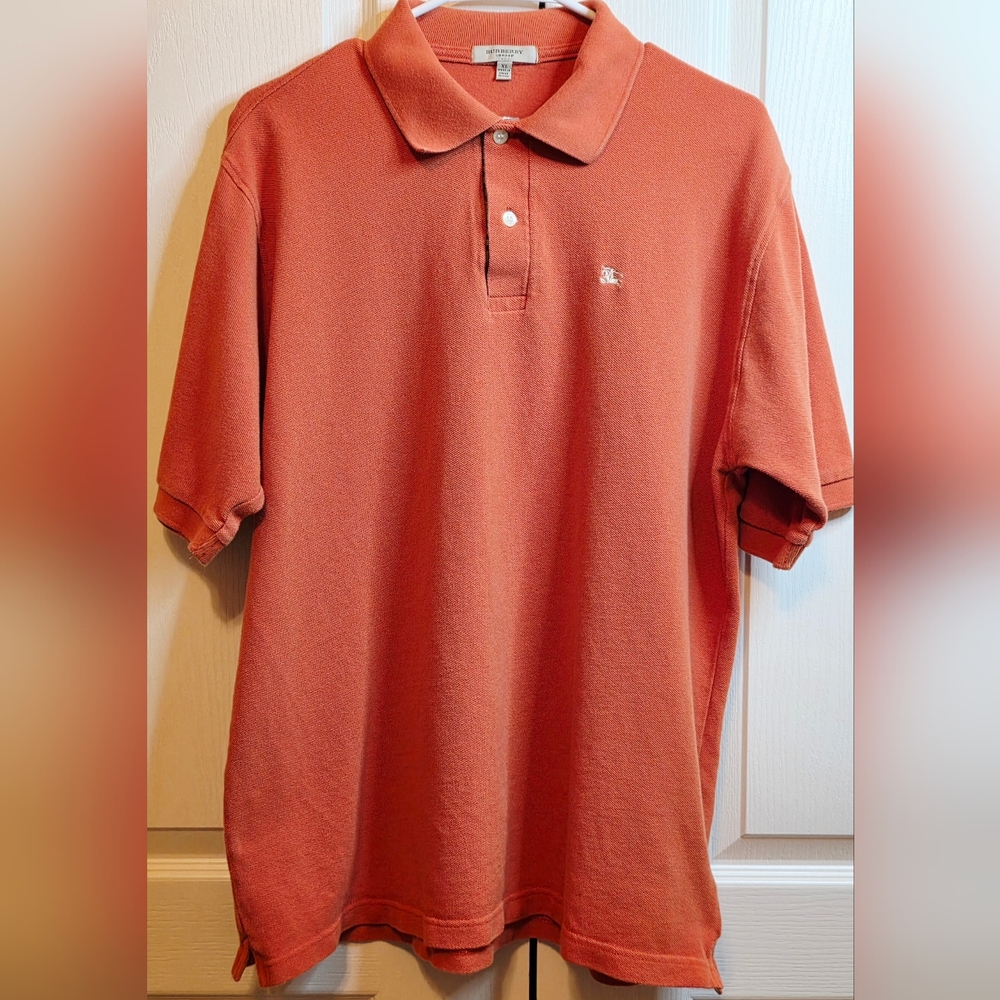 Burberry London Men’s XL Polo Shirt in Coral